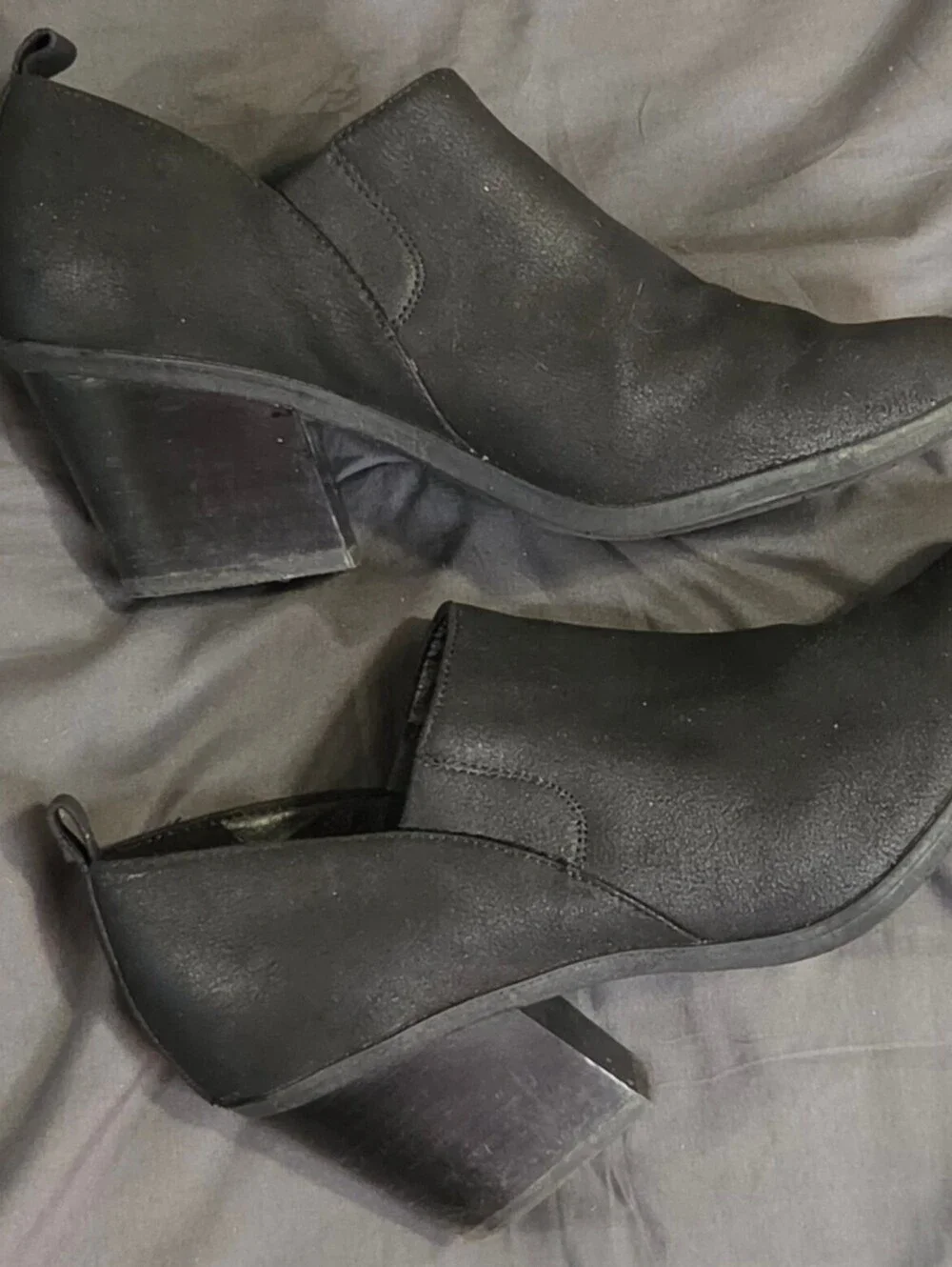 Xappeal Black Ankle Boots with Block Heel sz 9